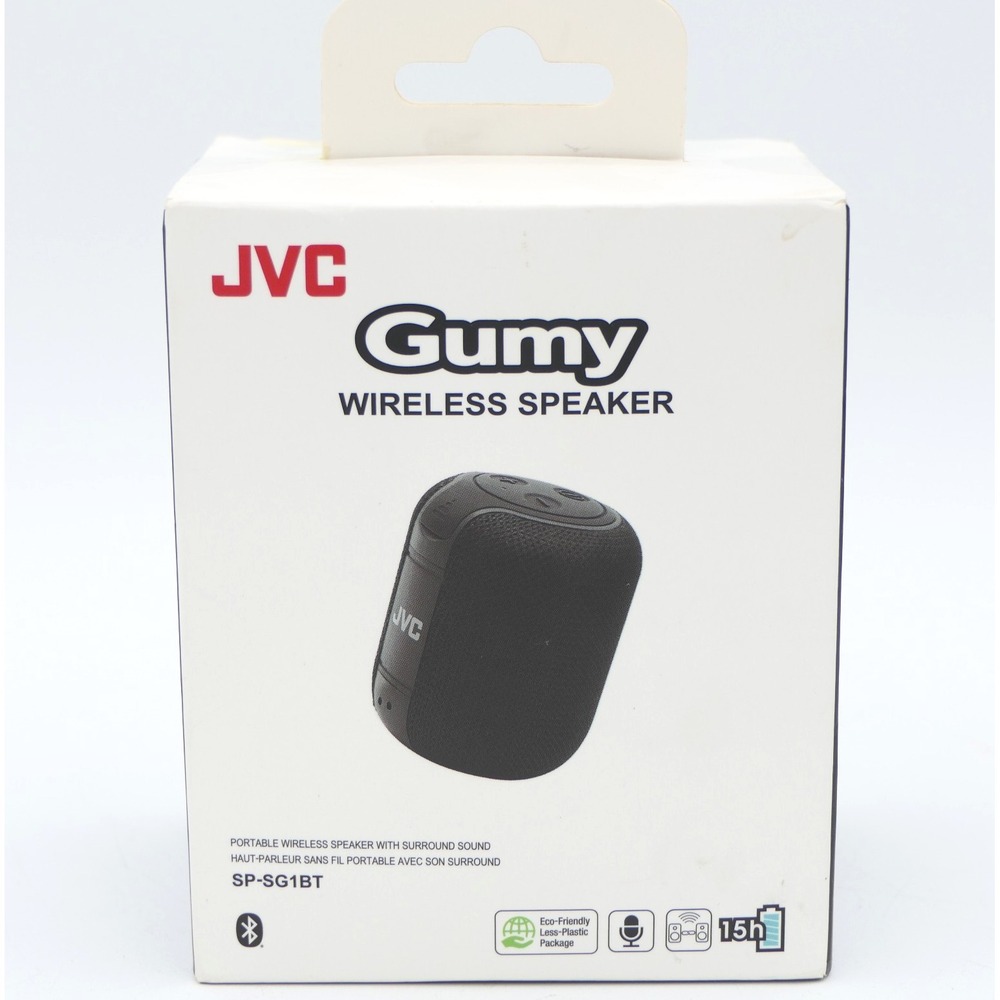 JVC Portable Gumy Wireless Speaker w/ Surround Sound, Bluetooth SP-SG1BT Black